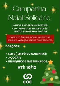 Campanha Natal Solidário COC Piracicaba 2024